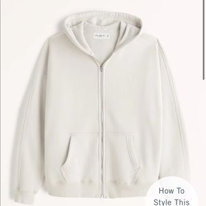 Abercrombie Men’s Essential Full Zip Oversized Hoodie